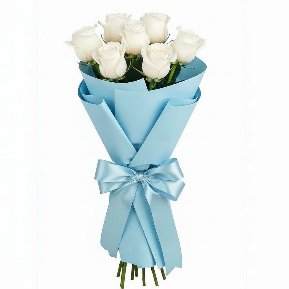 Букет 7 белых роз Проуд в Тим