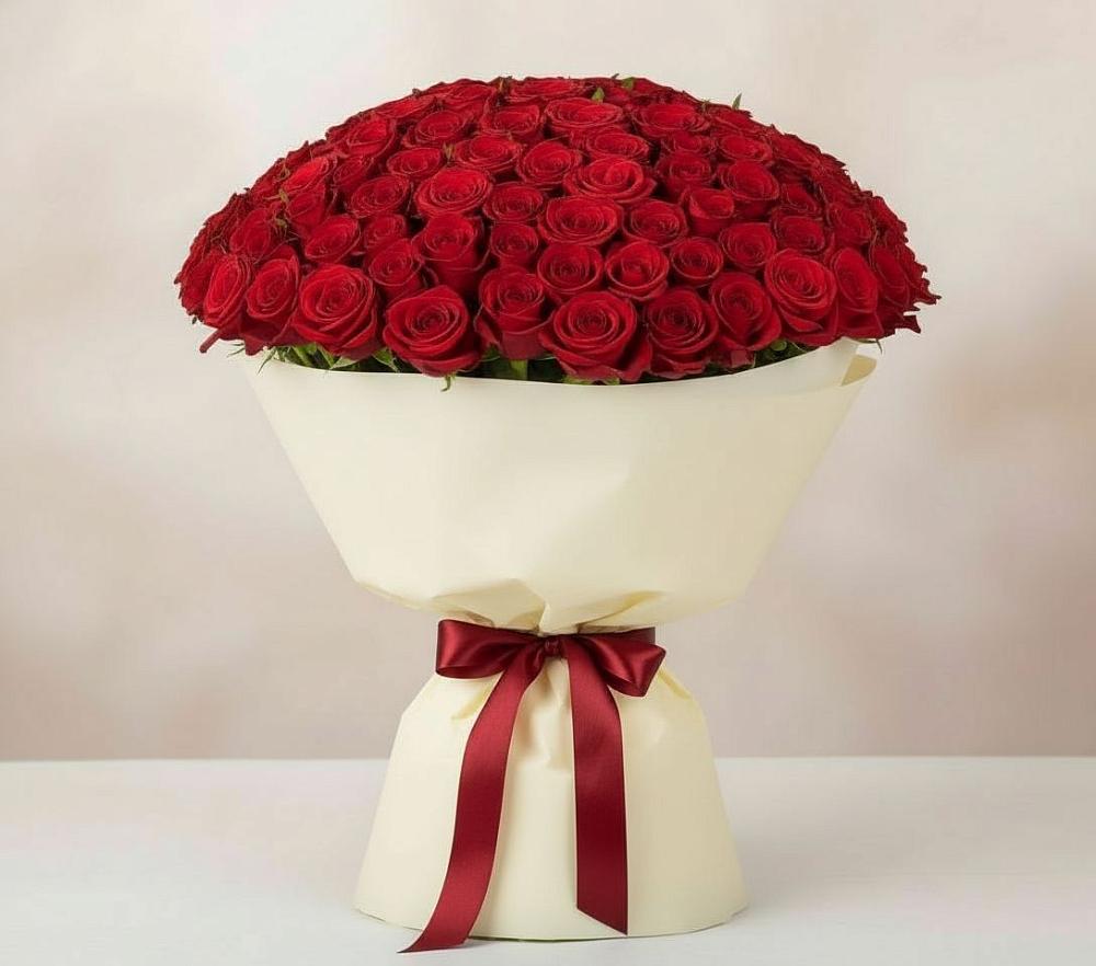 Букет 101 Красная роза Милано в Тим