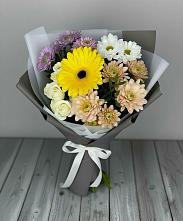 Букет цветов из:  Розы, Герберы и Хризантемы в Тим