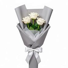 Букет 3 белые розы в Тим