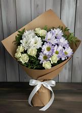 Букет цветов из:  Хризантемы и Розы в Тим