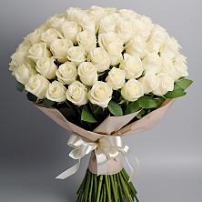 Букет 101 беля роза Белоснежка в Тим