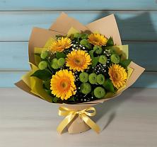 Букет цветов из:  Герберы и Хризантемы в Тим