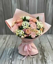 Букет цветов из:  Гвоздики, Розы и Хризантемы в Тим