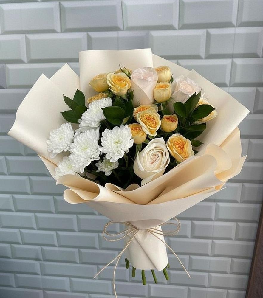 Букет цветов из: Розы и Хризантемы в Тим