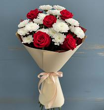 Букет цветов из:  Розы и Хризантемы в Тим
