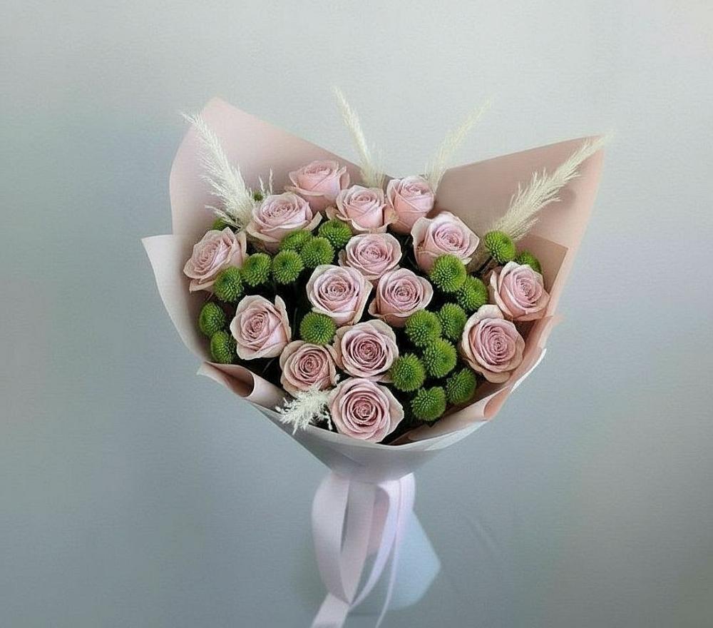 Букет цветов из: Розы и Хризантемы в Тим