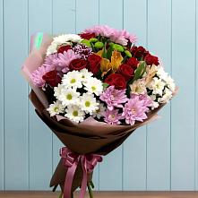 Букет цветов из:  Розы, Хризантемы и Альстромерии в Тим