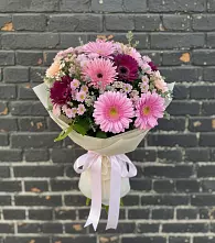Букет цветов из:  Герберы и Хризантемы в Тим