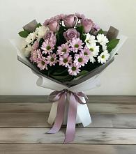 Букет цветов из:  Хризантемы и Розы в Тим