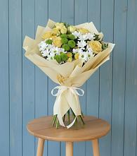 Букет цветов из:  Хризантемы и Розы в Тим