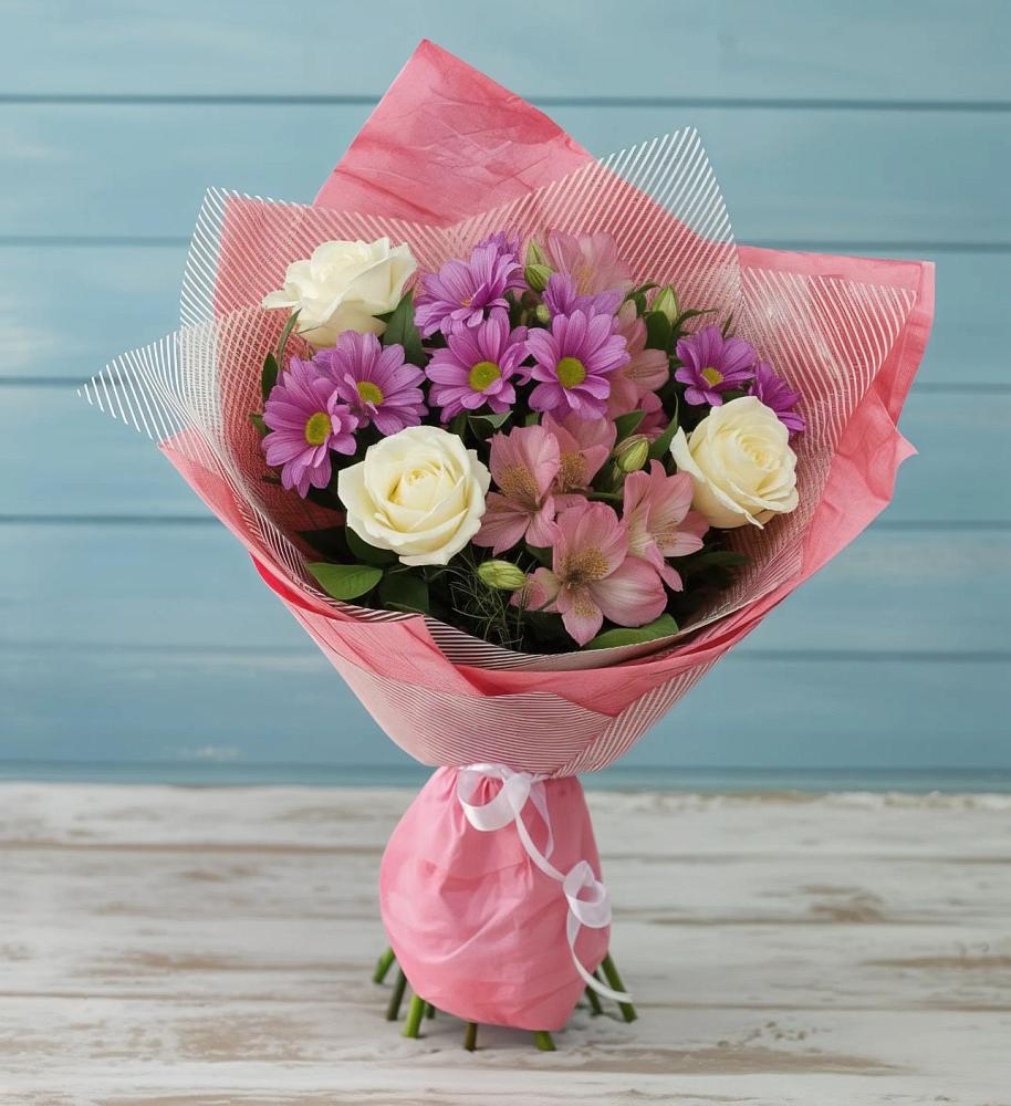 Букет цветов из: Герберы в Тим