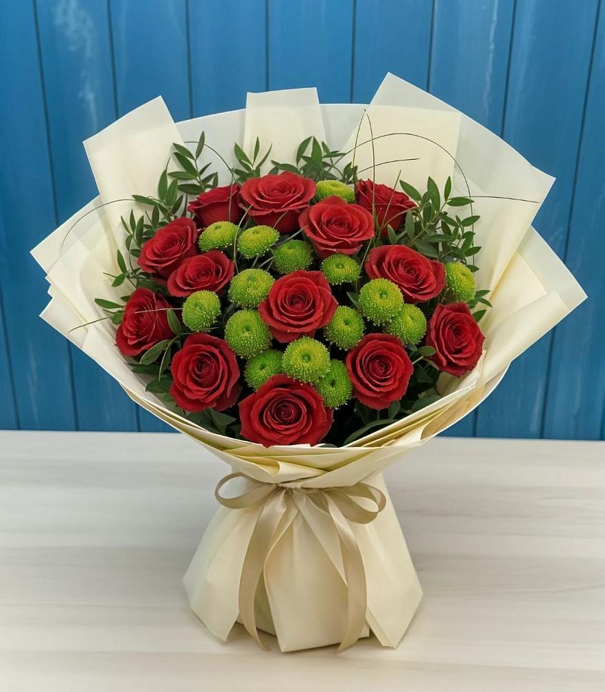 Букет цветов из: Розы и Хризантемы в Тим