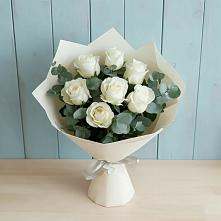 Букет Белые розы в Эвкалипте #REPLACE_PRED# Тим